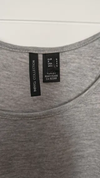 Vestido largo Mango gris y naranja