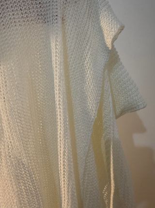 Vestido largo blanco calado espalda cruzada - TU