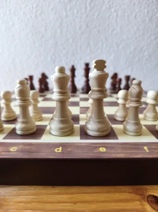Tablero de Ajedrez Plegable con Piezas de Madera.