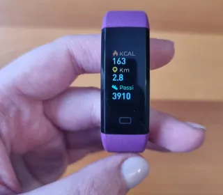 Orologio fitness viola e argento