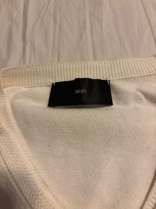 Jersey fino Liu Jo Uomo blanco cuello pico