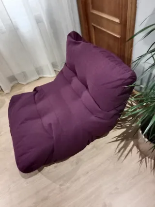 Puf Morado sillón de Tela puff