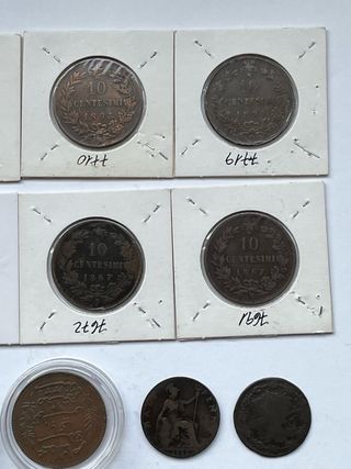 Lote 19 monedas antiguas cobre diferentes países