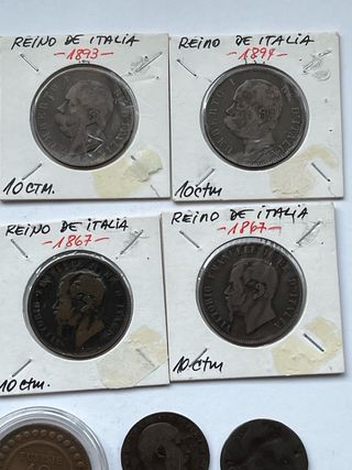 Lote 19 monedas antiguas cobre diferentes países