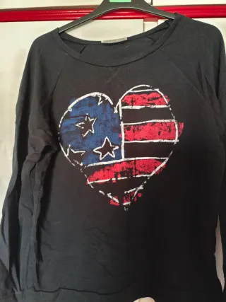 Sudadera Corazón Bandera USA Talla M