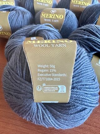 10 Gomitoli Lana Merino grigio 500 gr