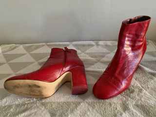 Botines Zara tacón rojos