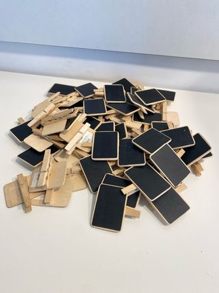 Pizarras de madera con pinza (lote)