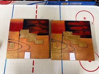 Set di 2 quadri astratti