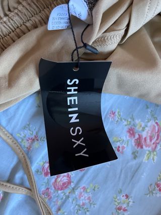 Vestido Beige Halter Ruched Talla L