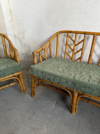 Coppia di poltrone in bambù Chippendale