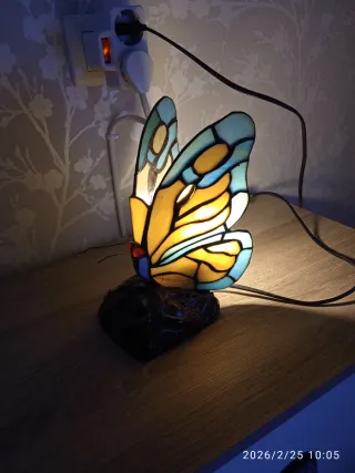 Lámpara de mesa Mariposa Vidriera