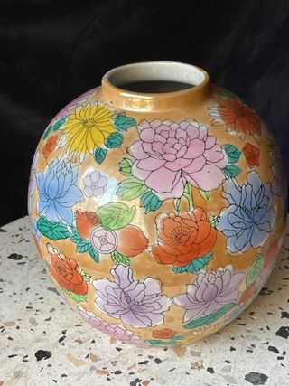 Jarrón de porcelana chino floral