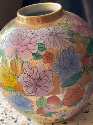 Jarrón de porcelana chino floral