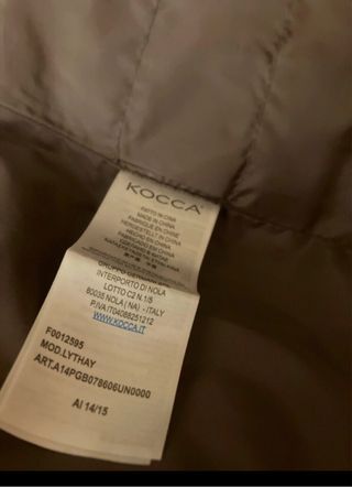 Piumino Kocca marrone /tortora con cappuccio