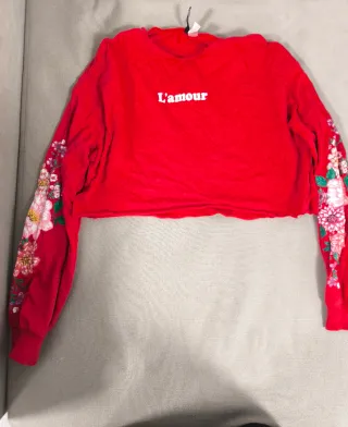 Sudadera corta H&M L'amour floral