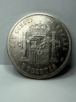 Moneda de Plata 5 Pesetas 1888 de España