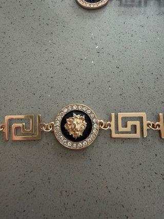 Conjunto estilo Versace collar, pulsera y pendient