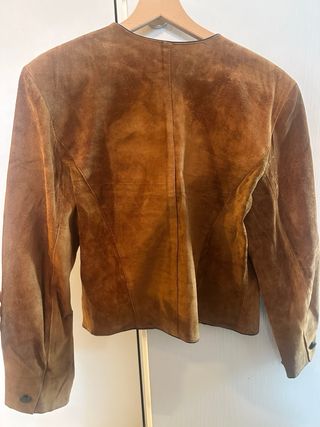 Giacca vera pelle scamosciata vintage