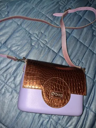 Bolso O bag mini dorado y lila