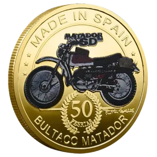 2 MONEDAS BULTACO MATADOR 50 ANIVERSARIO