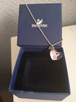 Colgante Corazón Swarovski Rosa y Plata