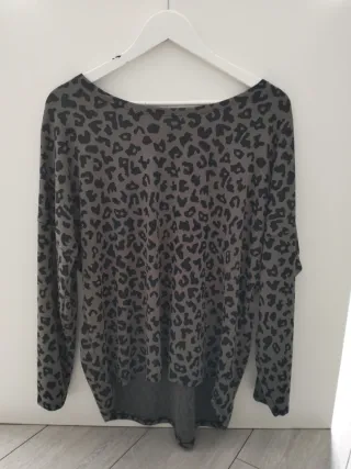 Camiseta manga larga estampado leopardo