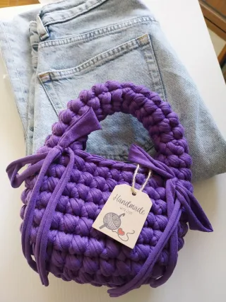 Borsa uncinetto viola handmade crochet mini bag