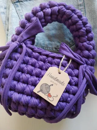 Borsa uncinetto viola handmade crochet mini bag