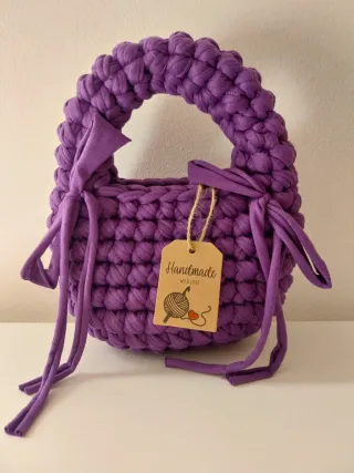 Borsa uncinetto viola handmade crochet mini bag