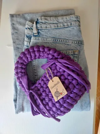 Borsa uncinetto viola handmade crochet mini bag