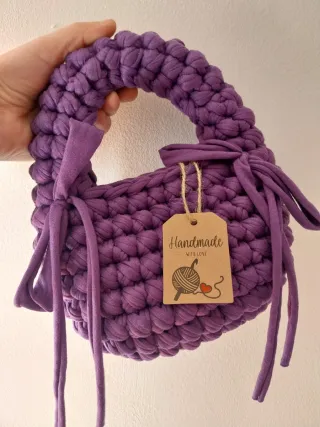 Borsa uncinetto viola handmade crochet mini bag