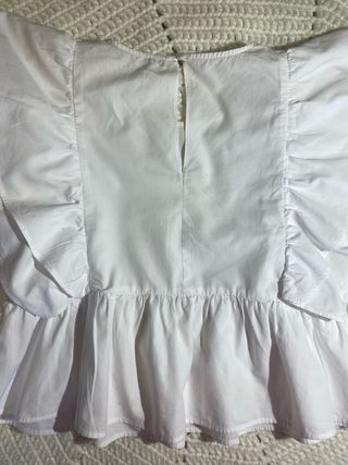 Blusa Zara Blanca Manga 3/4 Talla XS