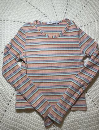 Blusa Zara Blanca Manga 3/4 Talla XS