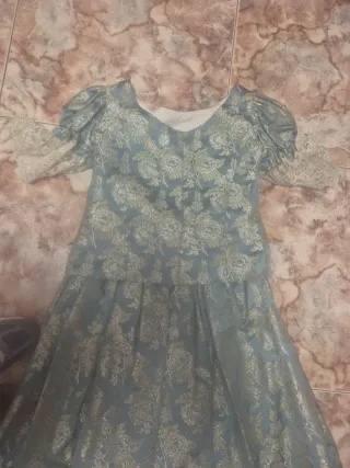 Vestido Fallera Verde y Dorado