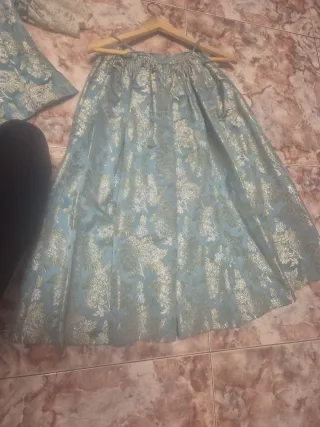 Vestido Fallera Verde y Dorado