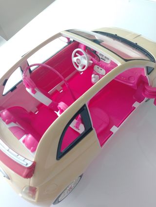 Coche Barbie Fiat 500 Descapotable Rosa