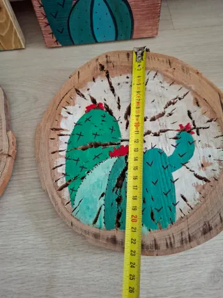 Quadri in legno con cactus