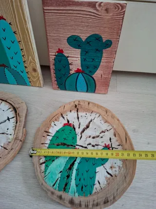 Quadri in legno con cactus