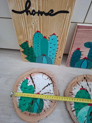 Quadri in legno con cactus