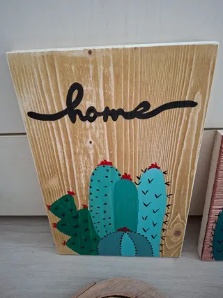 Quadri in legno con cactus