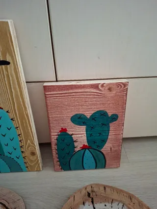 Quadri in legno con cactus