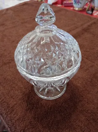 Porta caramelle cristallo con coperchio anni 60/70