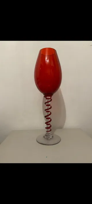 Calice gigante in vetro di Murano rosso