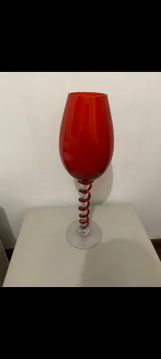 Calice gigante in vetro di Murano rosso