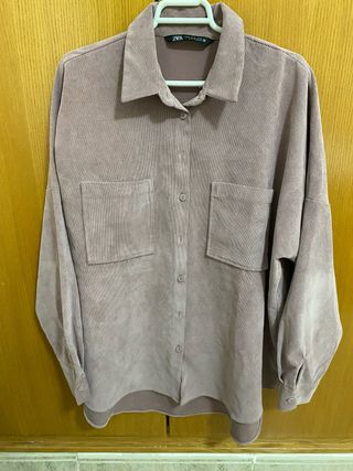 Sobrecamisa Zara Mujer Rosa