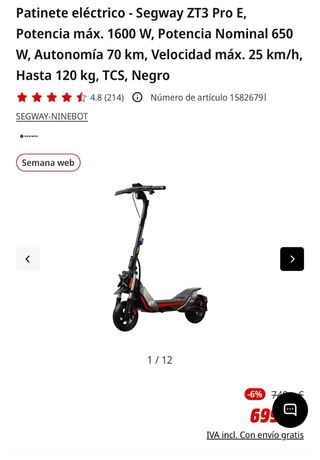 Patinete Eléctrico Segway ZT3 Pro E