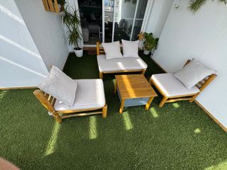 Conjunto Terraza Madera Maciza 4 Piezas