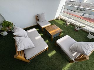 Conjunto Terraza Madera Maciza 4 Piezas