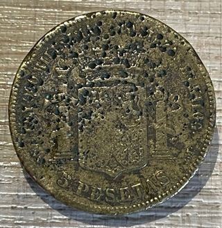 Moneda 5 Pesetas 1870 España